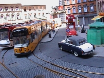 Straßenbahnmodelle in perfekter Umgebung
