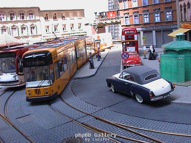 Straßenbahnmodelle in perfekter Umgebung